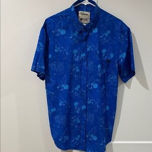 RSVLTS Disney Mickey Fantasia Blue Casual Men's Shirt Large